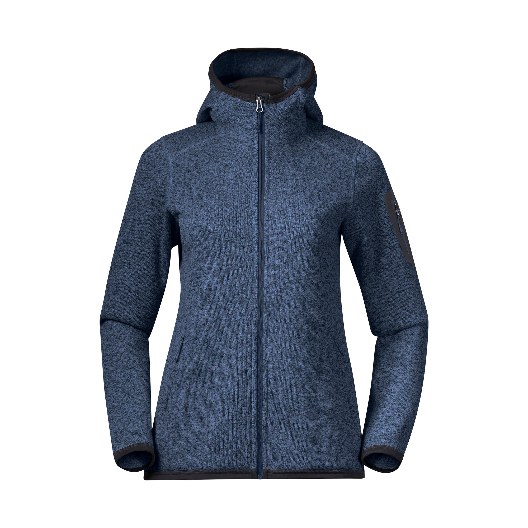 Bergans Kamphaug Knitted W Hoodie L Blue